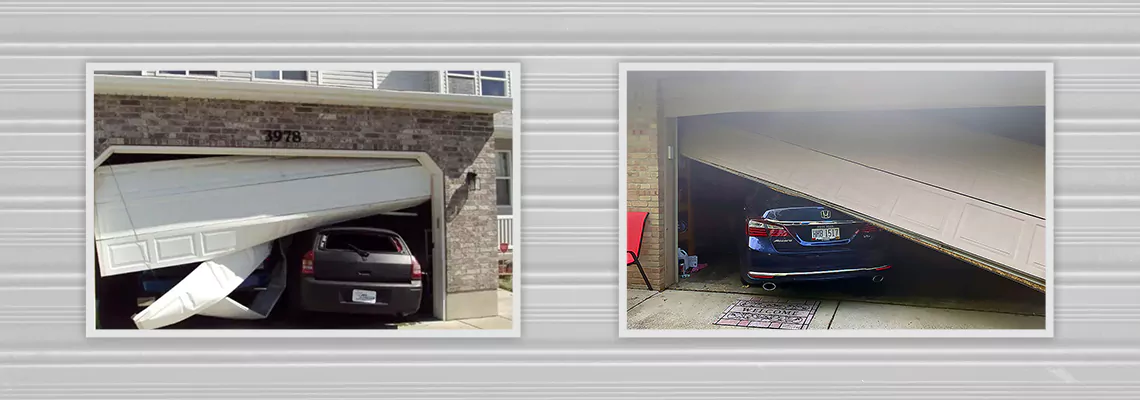 Repair Commercial Garage Door Got Hit By A Car in Bracebridge, Ontario